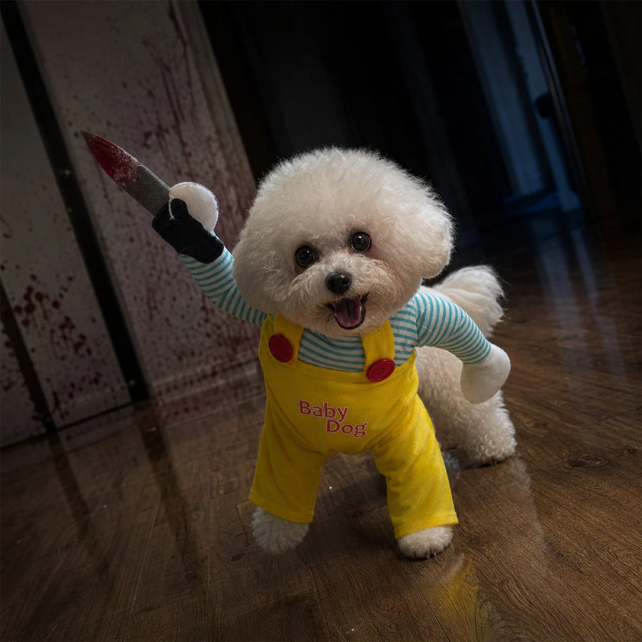 VelumiPets SpookyDoll Halloweenkostym för hund och katt