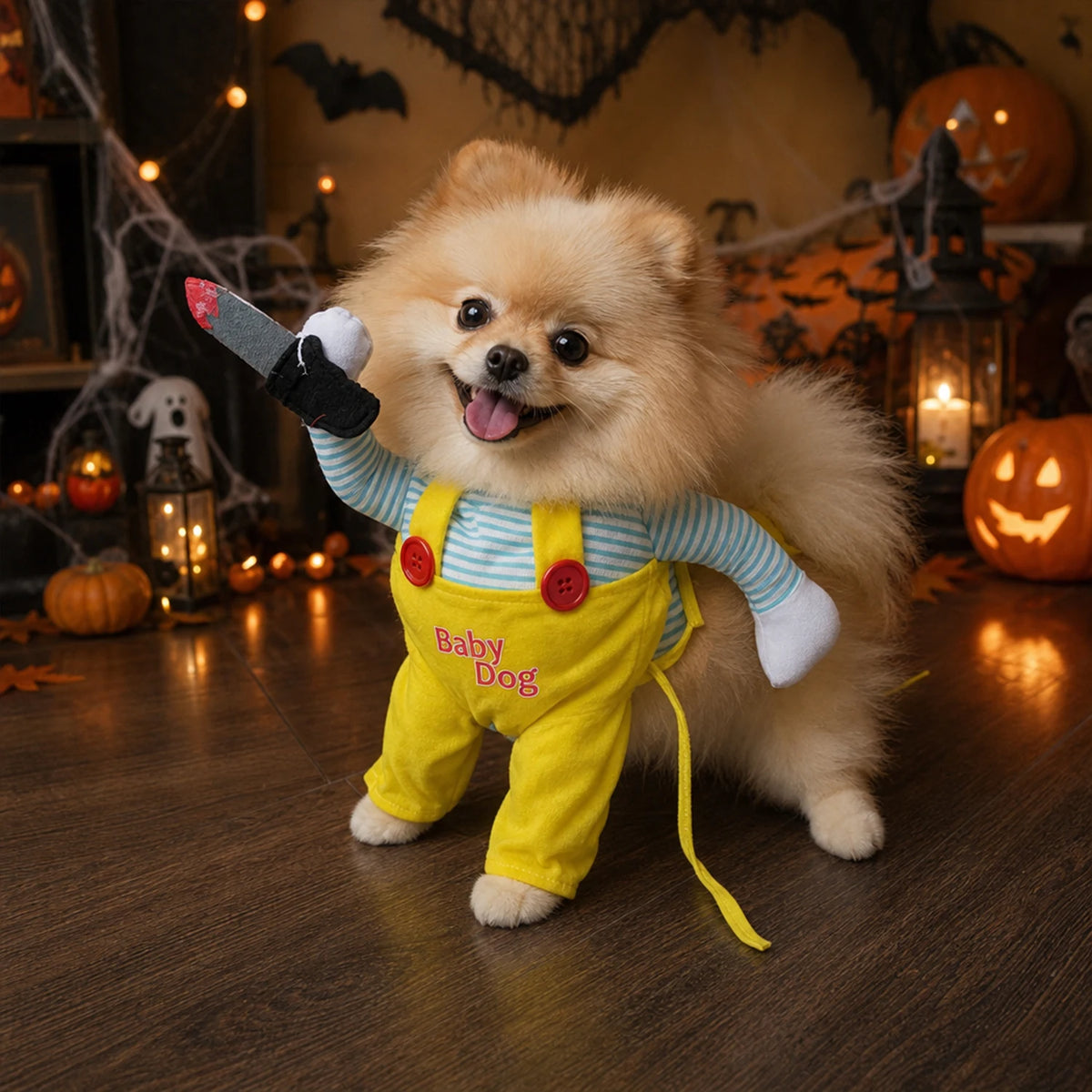 VelumiPets SpookyDoll kostymens passform och detaljer