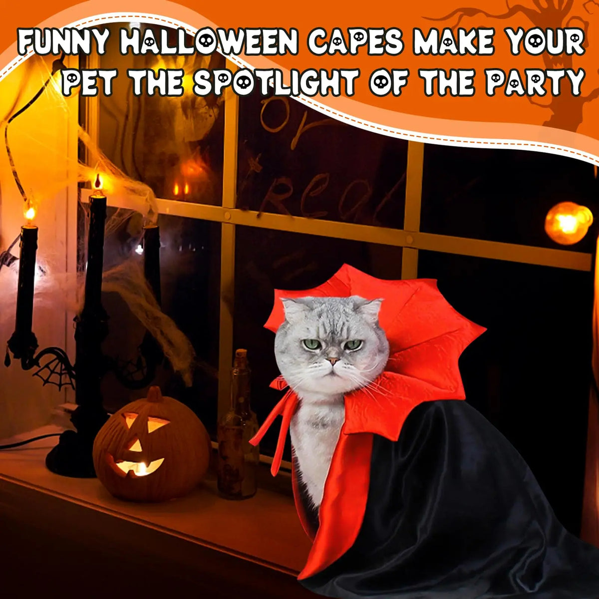 VelumiPets Vampire – Vampyrmantel för hund & katt